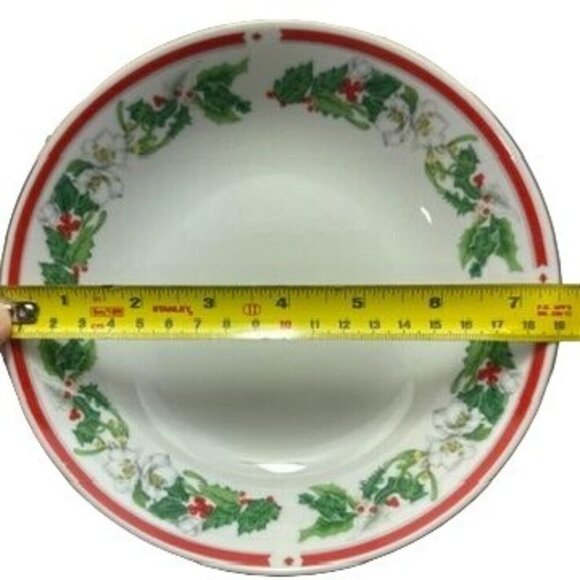 Vtg. Lynns Fine China St Maria Soup Cereal Bowl 4-Piece Set Christmas Dinnerware - Picture 8 of 9